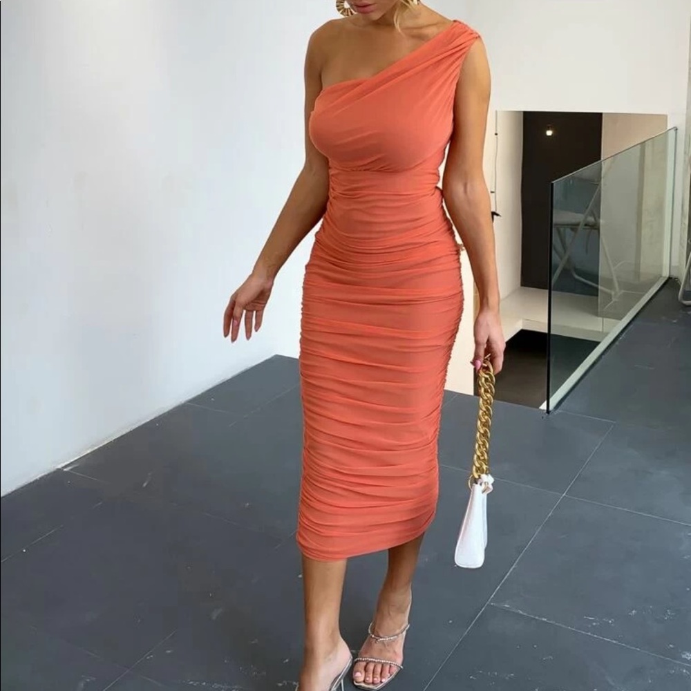 Sexy rouched bodycon dress